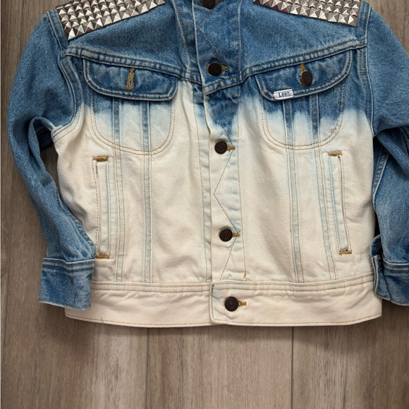 Vintage Lee Dyed Ombré Studded Jean Jacket / Acid Wash Jean Jacket / Custom Made - Picture 7 of 11